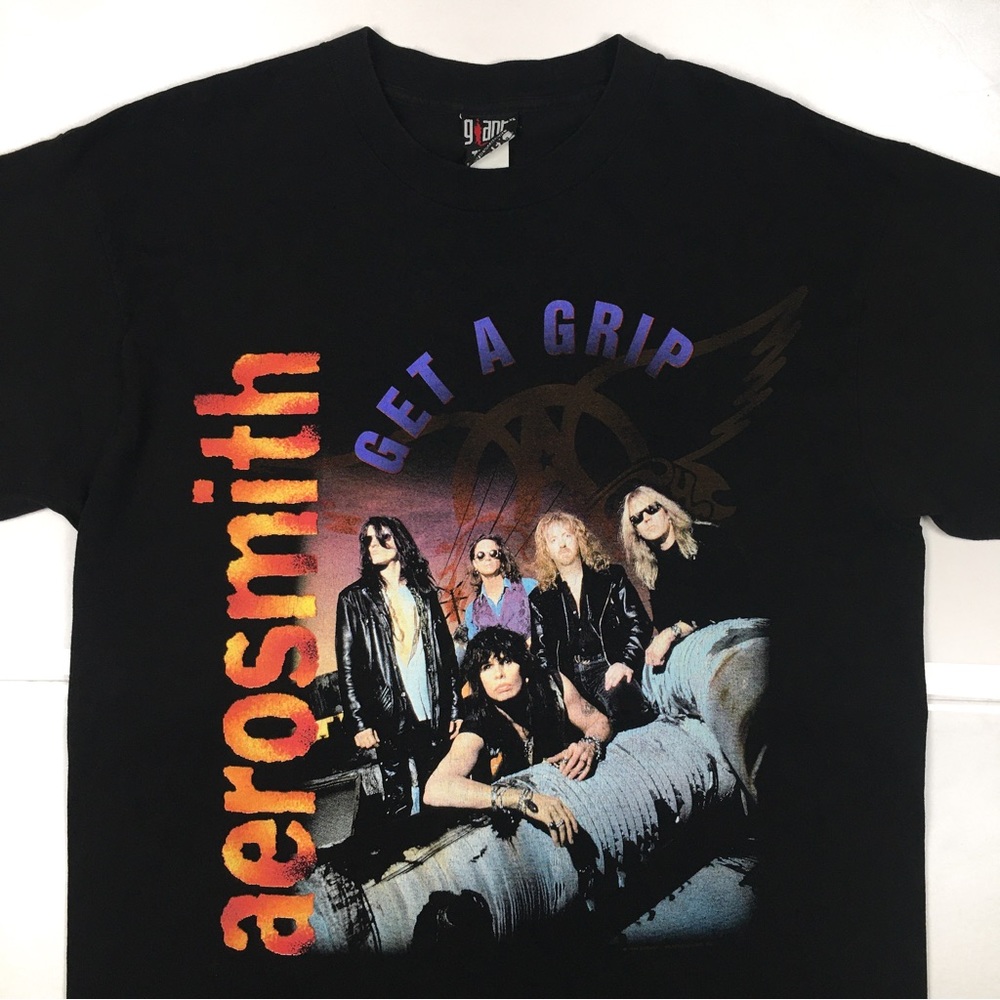 Vintage 1994 Aerosmith Get a Grip Band T-Shirt XL Black Rock Tee 90s Vtg Music - Picture 3 of 16